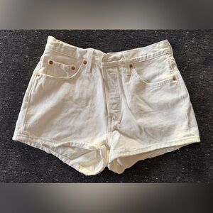 Levi's 501® ORIGINAL FIT HIGH RISE Off White Denim Shorts